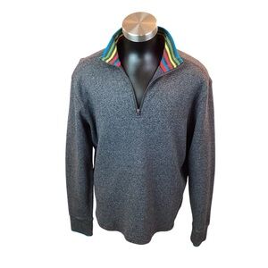 Robert Graham 1/4 Zip Waffle Knit Cotton Sweater